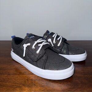 Sperry Top Sider Kids Girls Crest Vibe Junior Sneaker Black Sparkle Size 11 NWOB